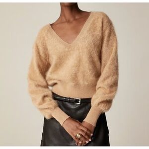 J Crew $278 NEW Brushed Cashmere Sweater NWT Tan Small
